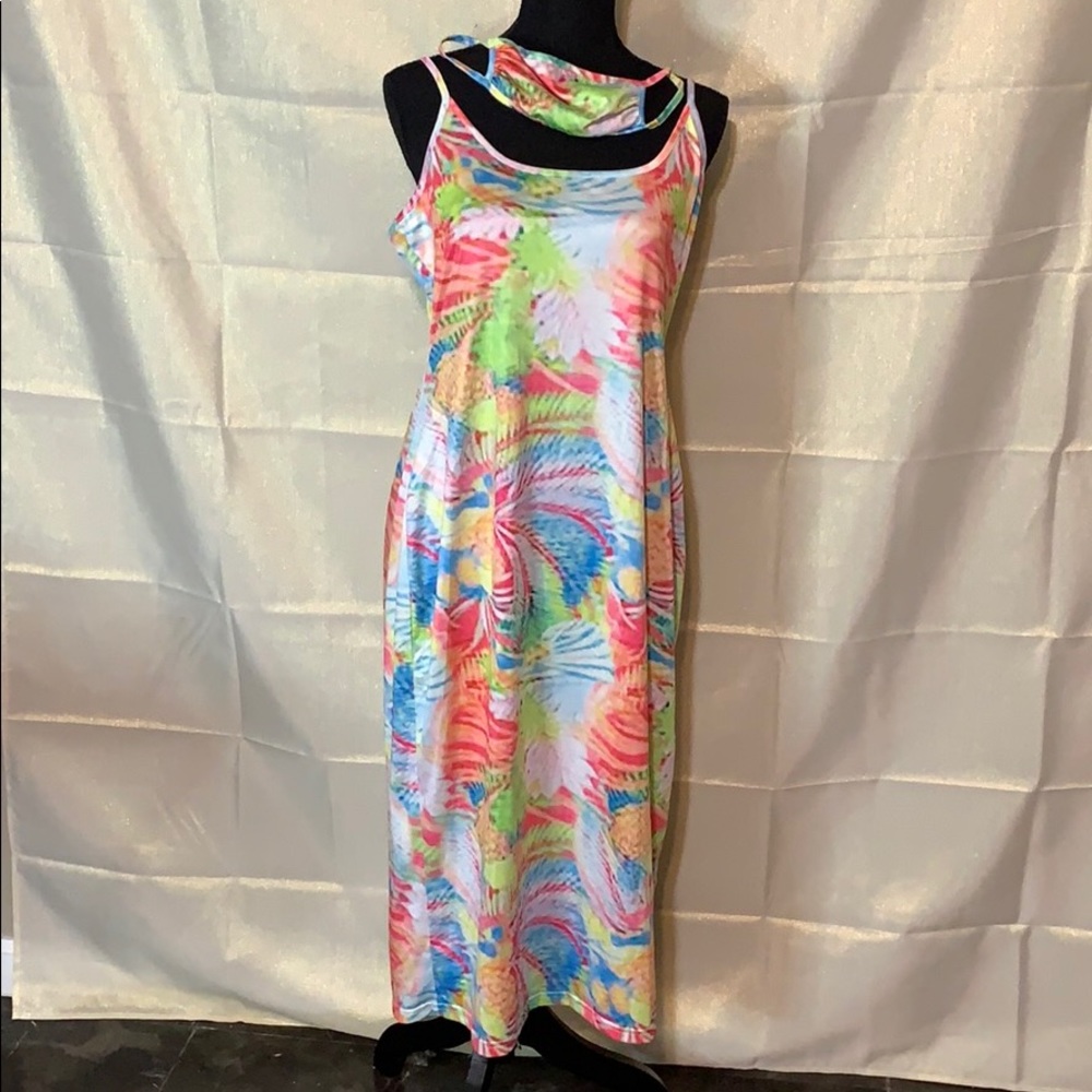 Summer Floral Dress with face mask